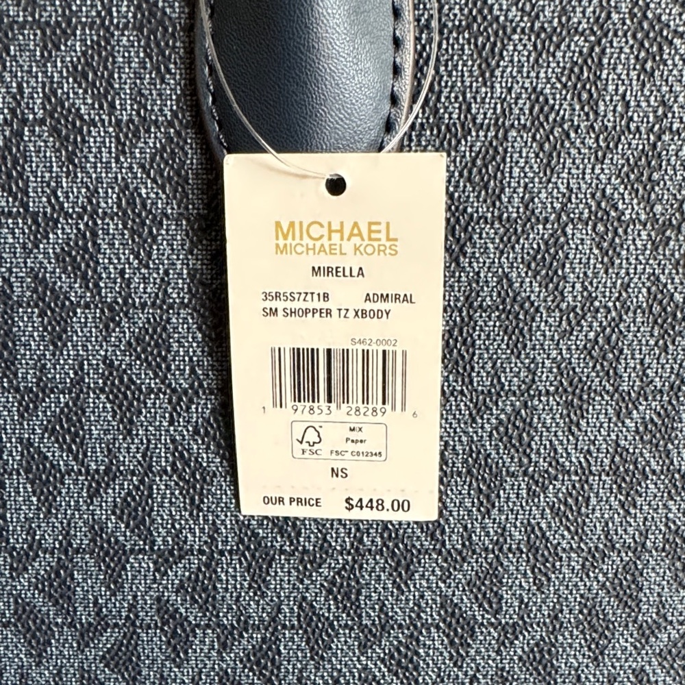 Michael Kors Small Mirella Admiral Blue Monogram Crossbody Handbag - Picture 5 of 7